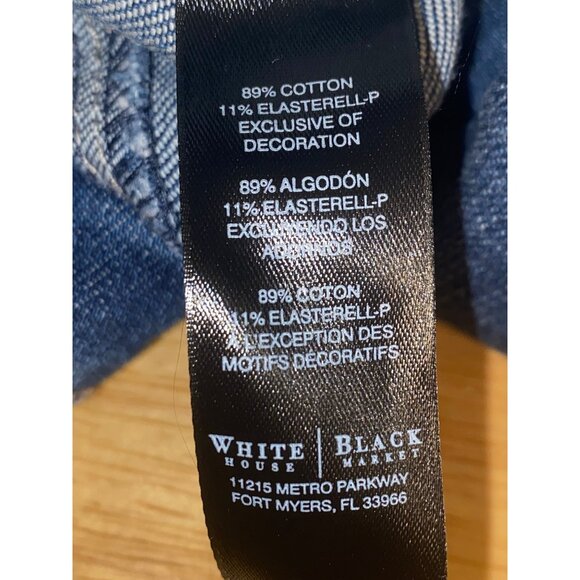 White House Black Market Jeans Patched Embroidered Distressed Girlfriend Size 4 - Picture 11 of 12